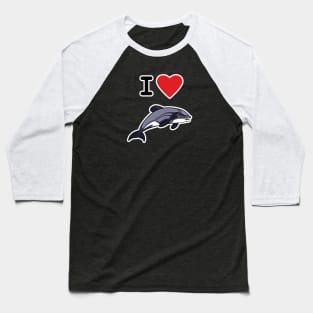 I Love Hector's Dolphins Baseball T-Shirt